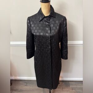 Tory Burch Elegant Black Patterned Women's dress Coat 8